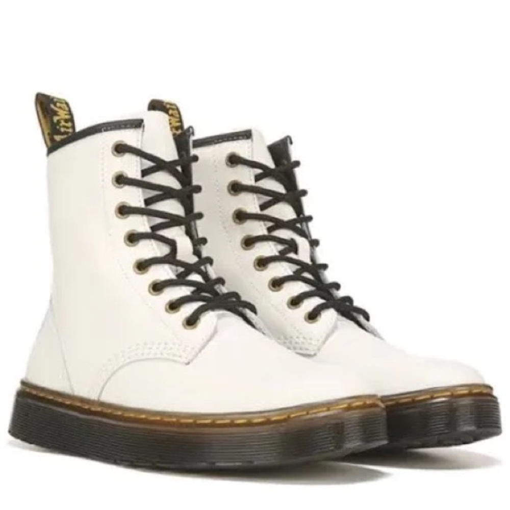 *DR. MARTENS* White x Black Iconic Lace-Up Combat Boots NWOT Size 9